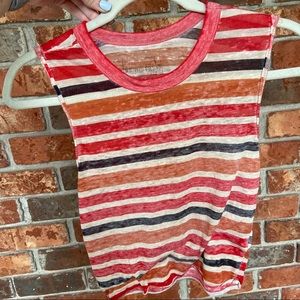 Colorful stripe free people crop top